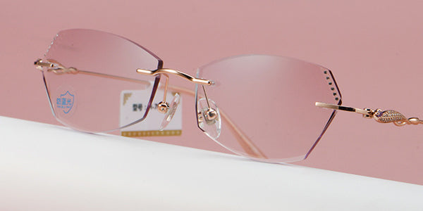 Hand-beveled rimless glasses