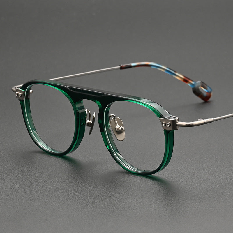 Single Bridge Pilot Acetate Full Rim Prescription Glasses Spectacles Frames 008