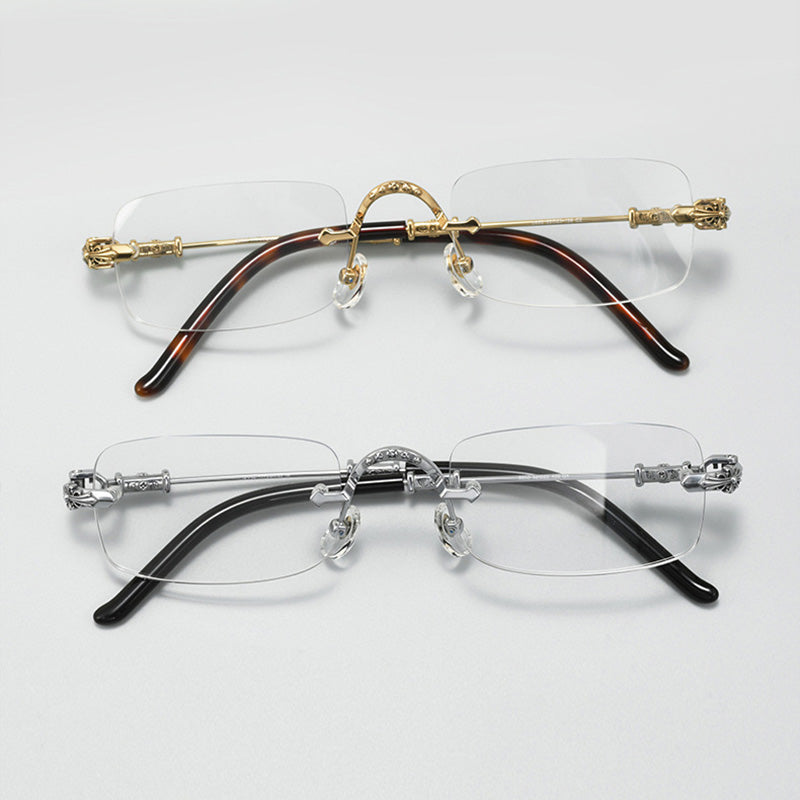Gothic Sculpted Luxury Rimless Glasses 0653WK