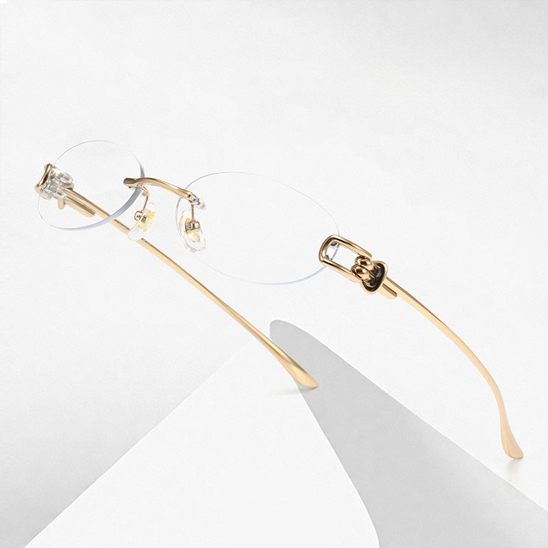 Luxury Horseshoe Buckle Rimless Titanium Glasses 0670WK
