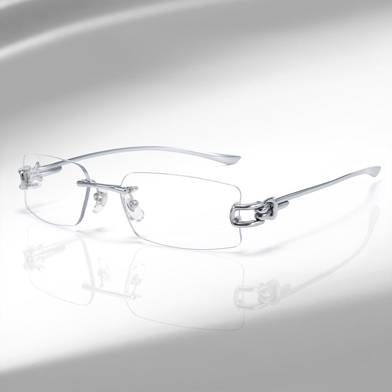Luxury Horseshoe Buckle Rimless Titanium Glasses 0671WK