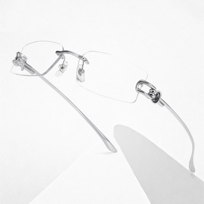 Luxury Horseshoe Buckle Rimless Titanium Glasses 0671WK