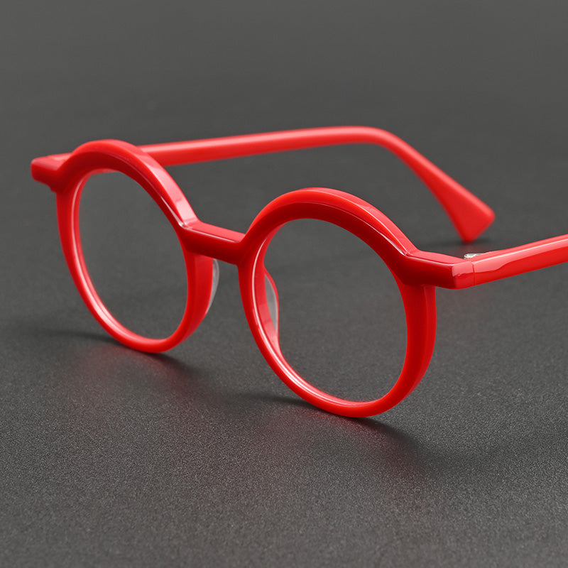 Dual-Tone Layered Round Glasses - Vintage Small Circle Prescription Optical Frames 1265