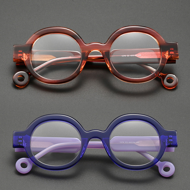 Acetate Retro Americana Circular Glasses Frames 1276