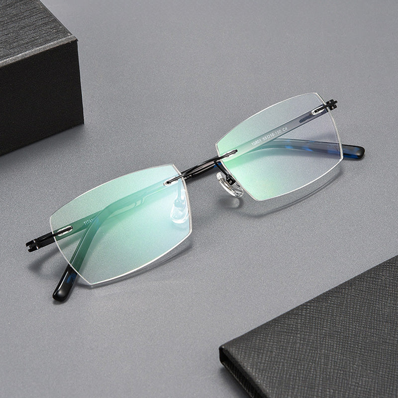 Rectangular Angular Optical Rimless Glasses 15801