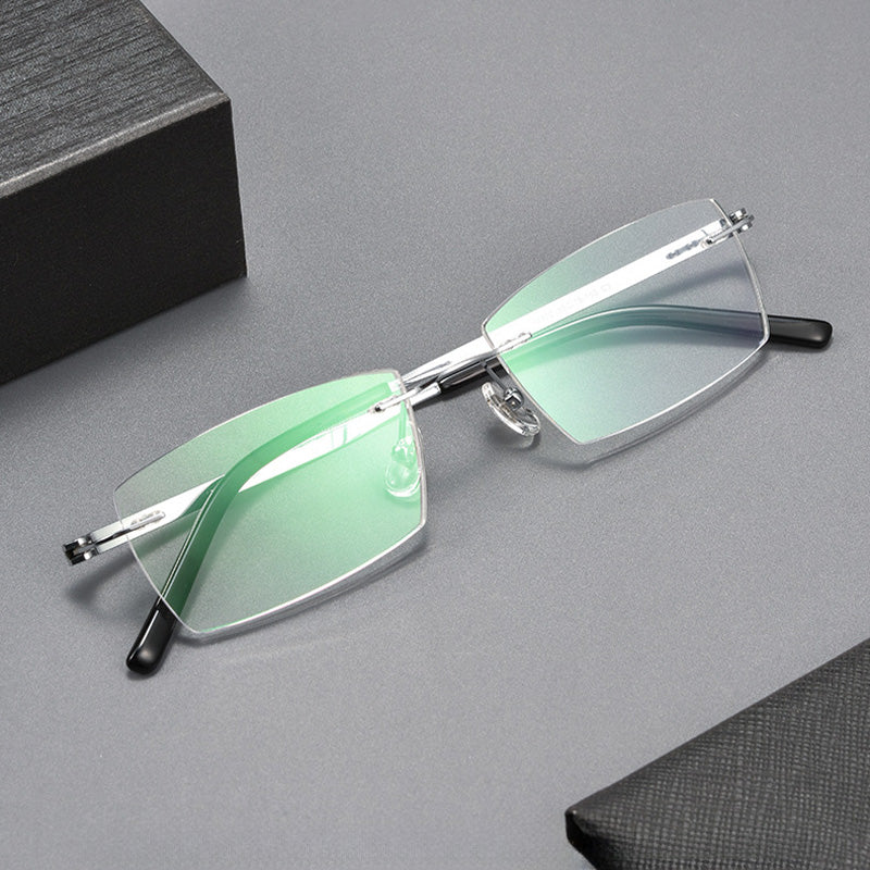 Rectangular Angular Optical Rimless Glasses 15802