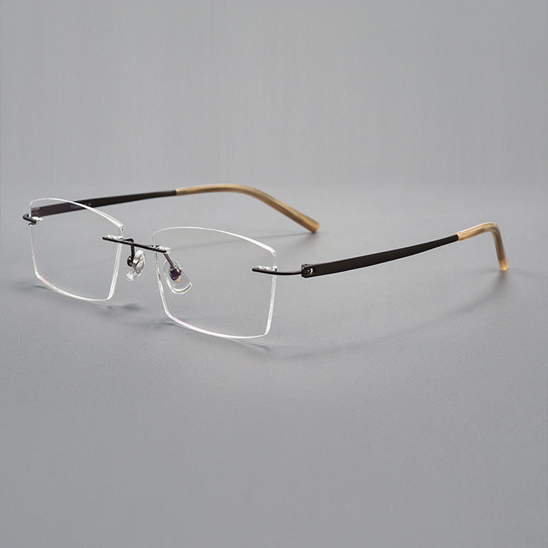 Rectangular Angular Optical Rimless Glasses 15803