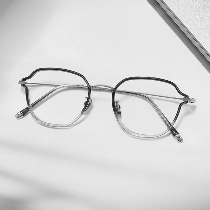 Titanium & TR Panto Full Rim Prescription Spectacles Eyeglasses Frames 18297T