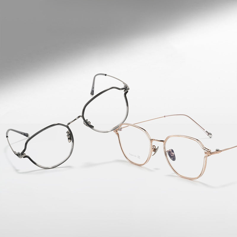 Titanium & TR Panto Full Rim Prescription Spectacles Eyeglasses Frames 18297T