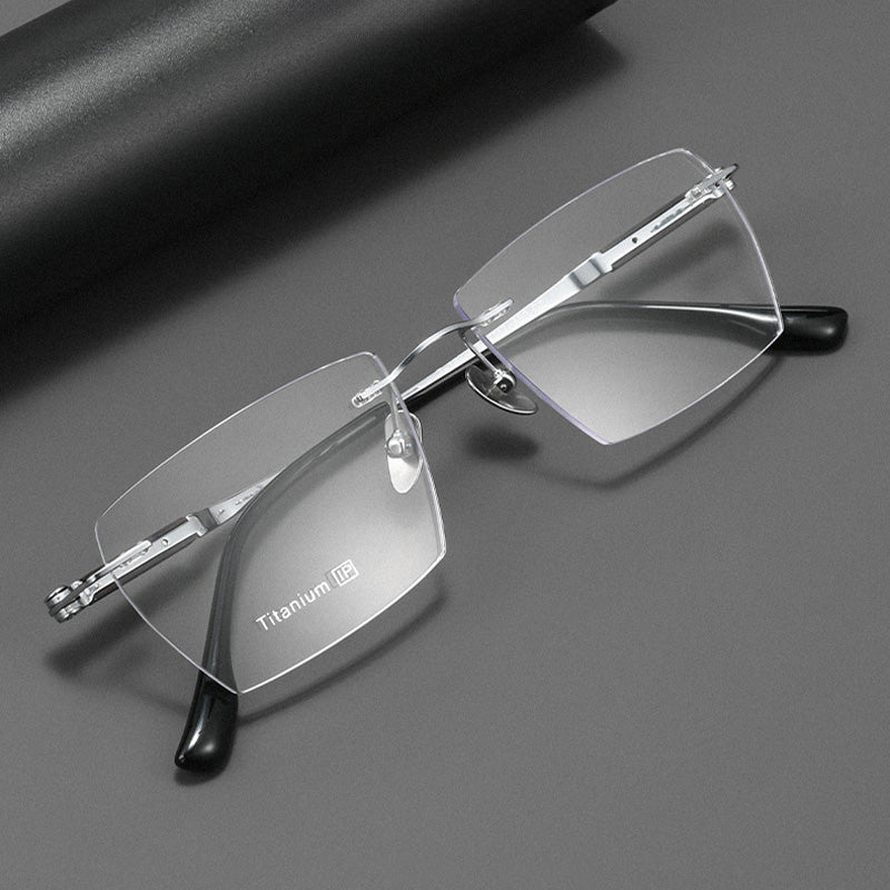 Luxury Wood Accents Rimless Glasses 18330T