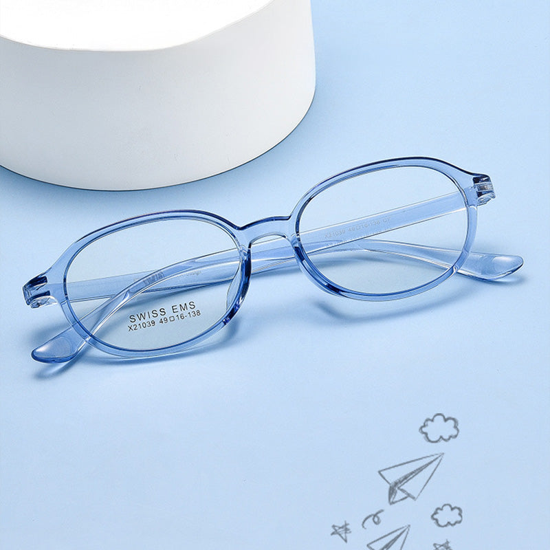 Oval Kids’ TR Full Rim Prescription Glasses Spectacles Frames X21039R