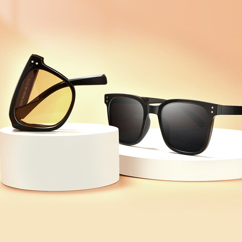 TR Full Rim Rectangle Folding Sunglasses 19316M