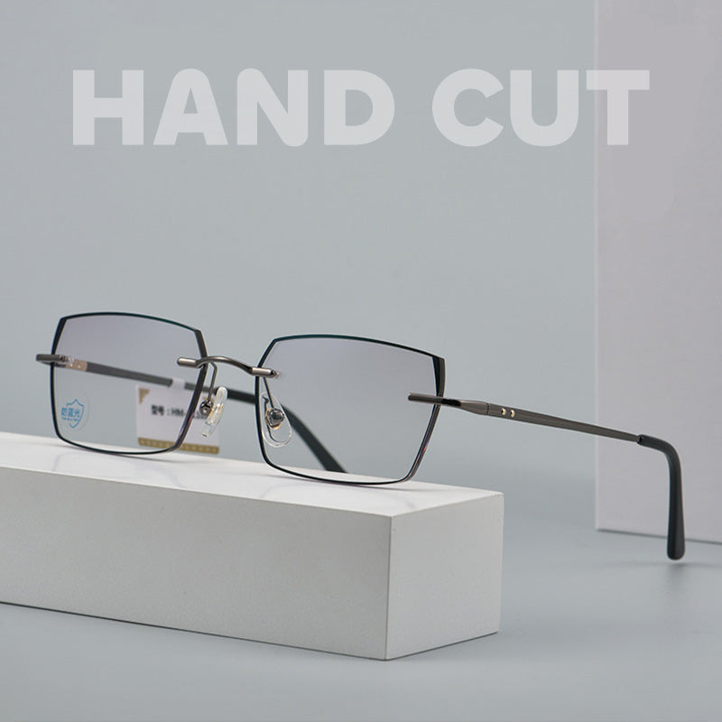 Unisex glasses with hand-cut edge decoration many styles to choose from