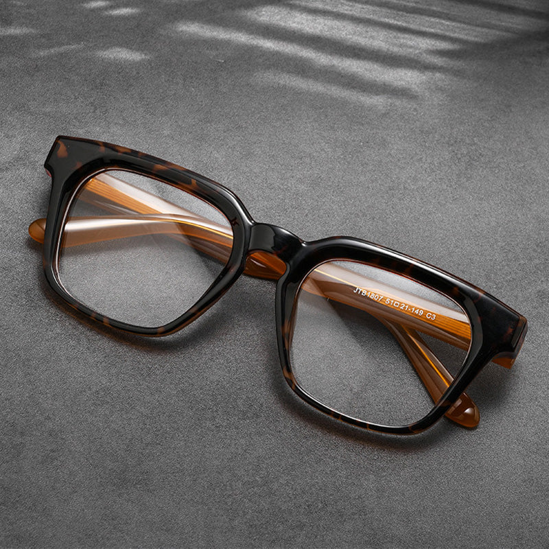 Acetate Trapezoid Full Rim Prescription Eyeglasses Spectacles Frames JTB1807