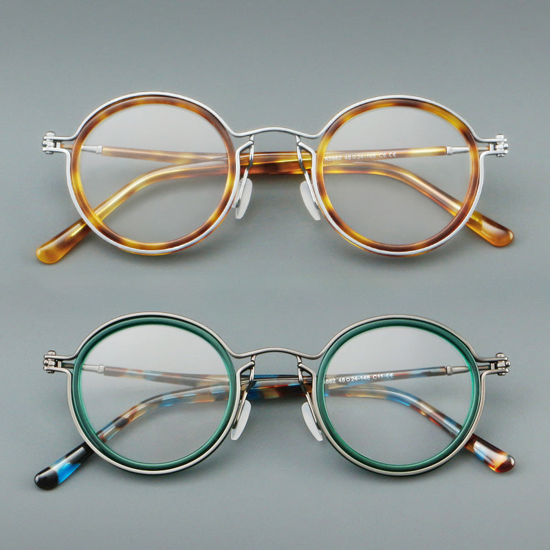 Oval Acetate Metal Full Rim Prescription Glasses Spectacles Frames 5862