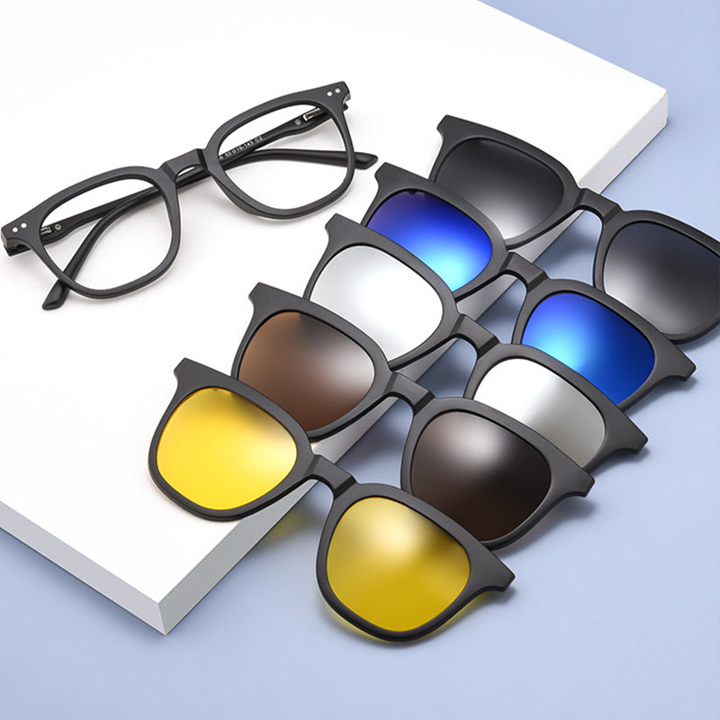 Magnetic Clip On Night Driving Glasses or Sunglasses or Prescription Eyeglasses T5506R