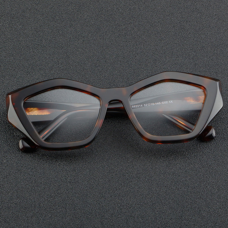 Thick Frame Geometric Acetate Full Rim Prescription Glasses Spectacles Frames 882214