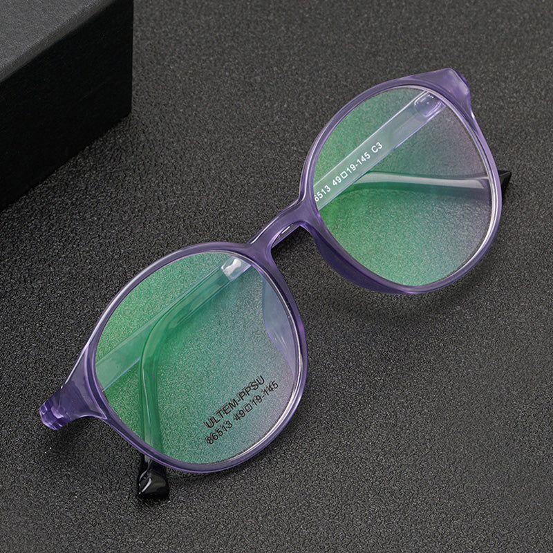 Oval Ultem Plastic Full Rim Prescription Glasses Unisex 86513S