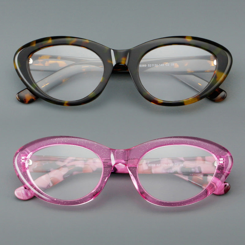 Cat Eye Acetate Glasses Prescription Eyewear Frames 6069