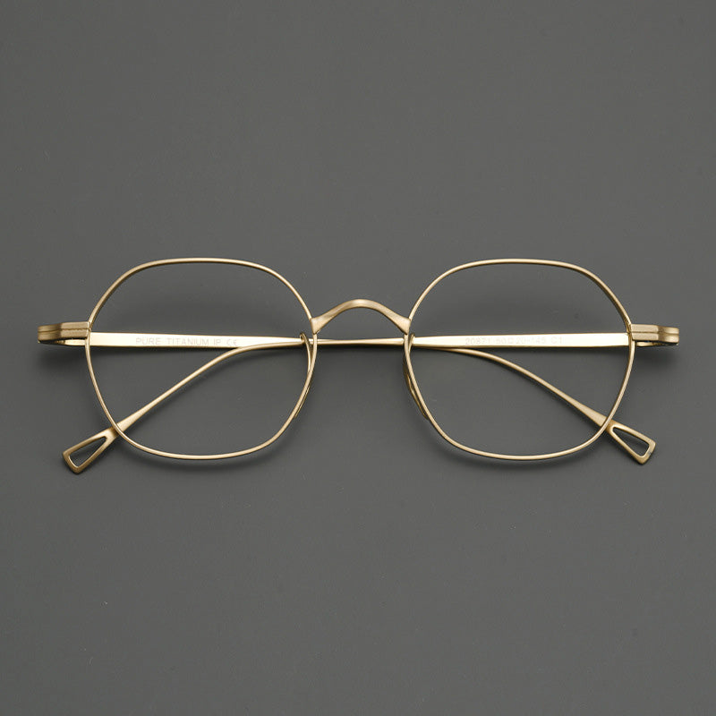 Hexagon Titanium Full Rim Prescription Eyeglasses Spectacles Frames Suitable For High Myopia 20871Y