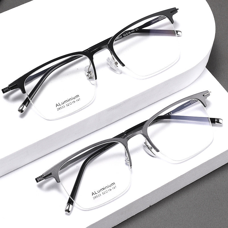 Browline Rectangle Metal Half Rim Prescription Glasses Men's Spectacles Frames 28533SF