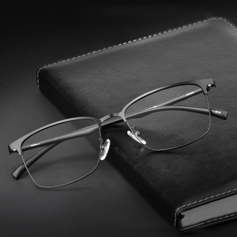 Rectangle Metal Full Rim Prescription Glasses Men's Spectacles Frames 89027