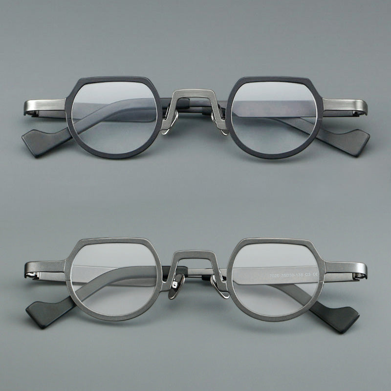 Geometric Metal Full Rim Prescription Glasses Spectacles Panto Frames A7020