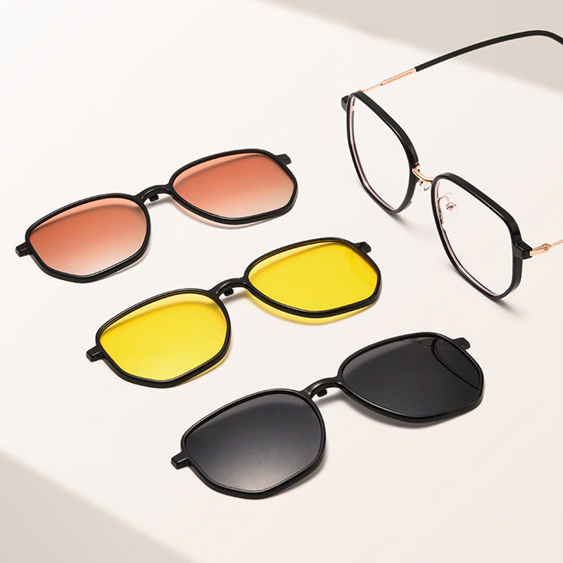 Magnetic Clip On Night Driving Glasses or Sunglasses or Prescription Eyeglasses TP18147Y
