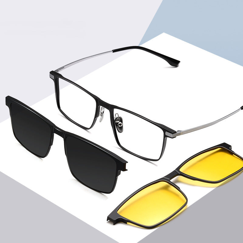 Magnetic Clip On Night Driving Glasses or Sunglasses are made of aluminum-magnesium alloy. 9905