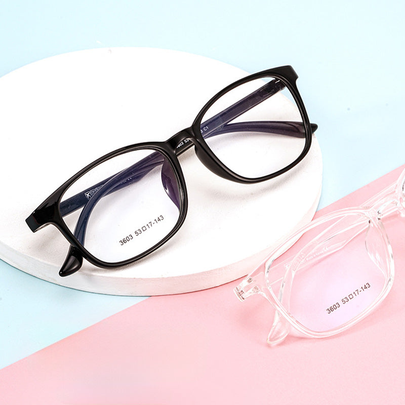 Rectangle Full Rim TR Prescription Glasses Spectacles Unisex 06-3603