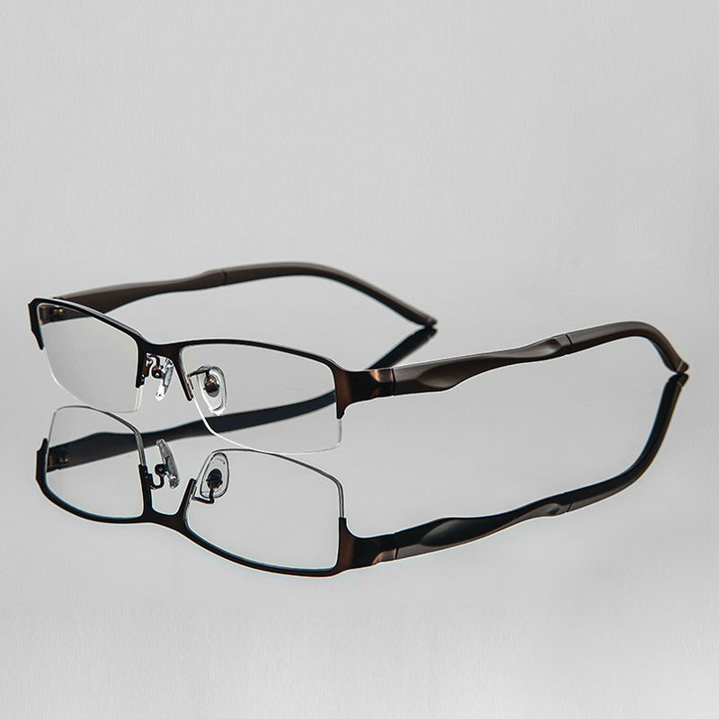 Rectangle Metal TR Half Rim Prescription Glasses Spectacles Frames Unisex XS681