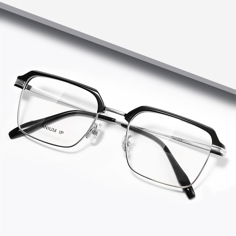 Acetate Metal Browline Full Rim Prescription Glasses Unisex MC15015T