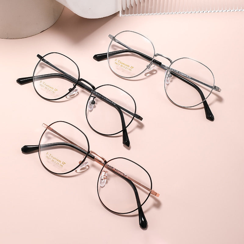 Oval Metal Full Rim Prescription Spectacles Frames Fashion Glasses for Women 78017K