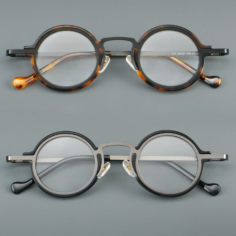 Round Acetate Metal Prescription Glasses Spectacles Frames V17