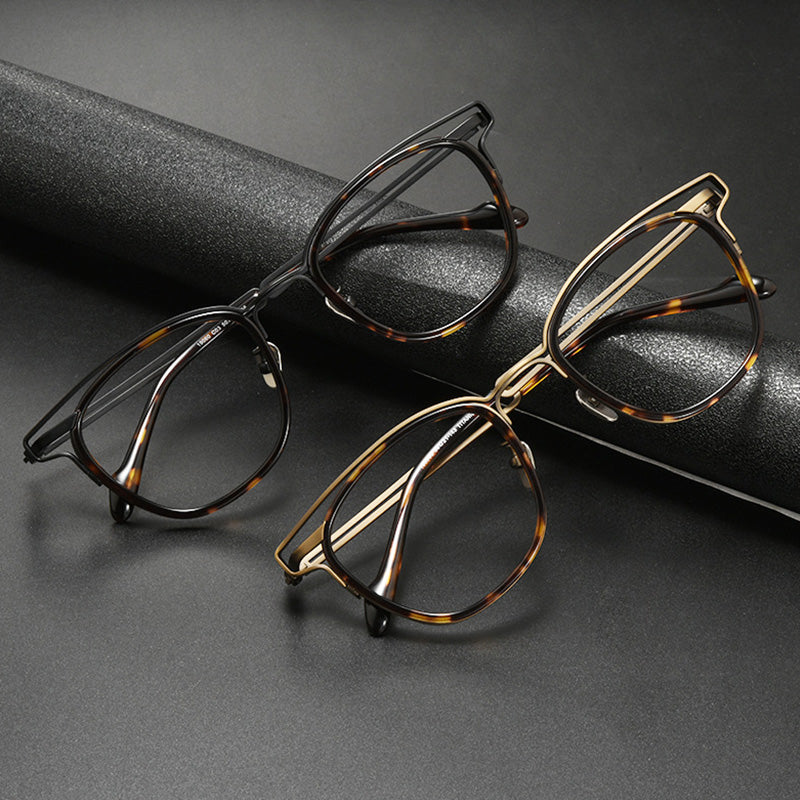 Titanium Acetate Browline Full Rim Prescription Spectacles for Men 190060T