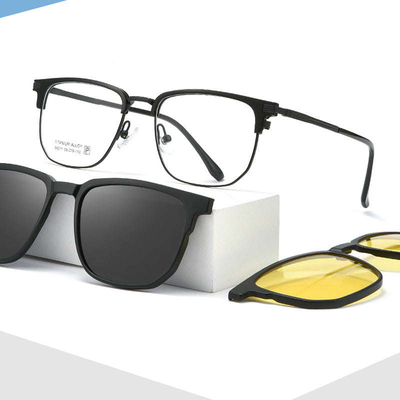 Magnetic Clip On Night Driving Glasses or Sunglasses or Prescription Eyeglasses 98211X
