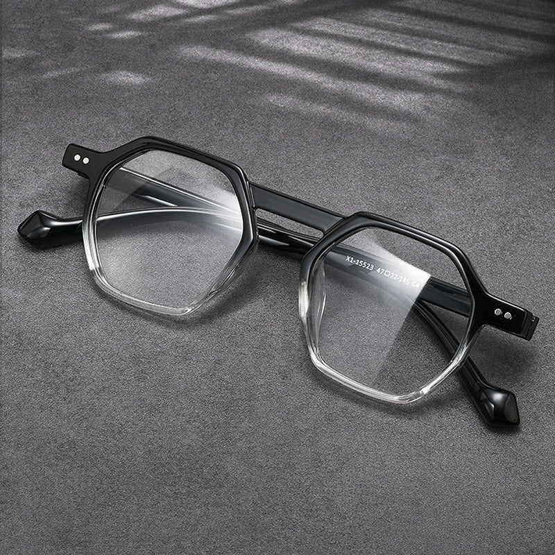 Geometric Acetate Unibrow Full Rim Prescription Eyeglasses Spectacles Frames X1-15523