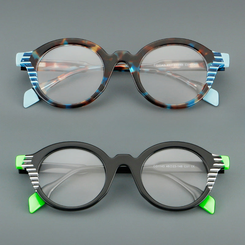 Oval Acetate Full Rim Prescription Glasses Spectacles Frames 1143