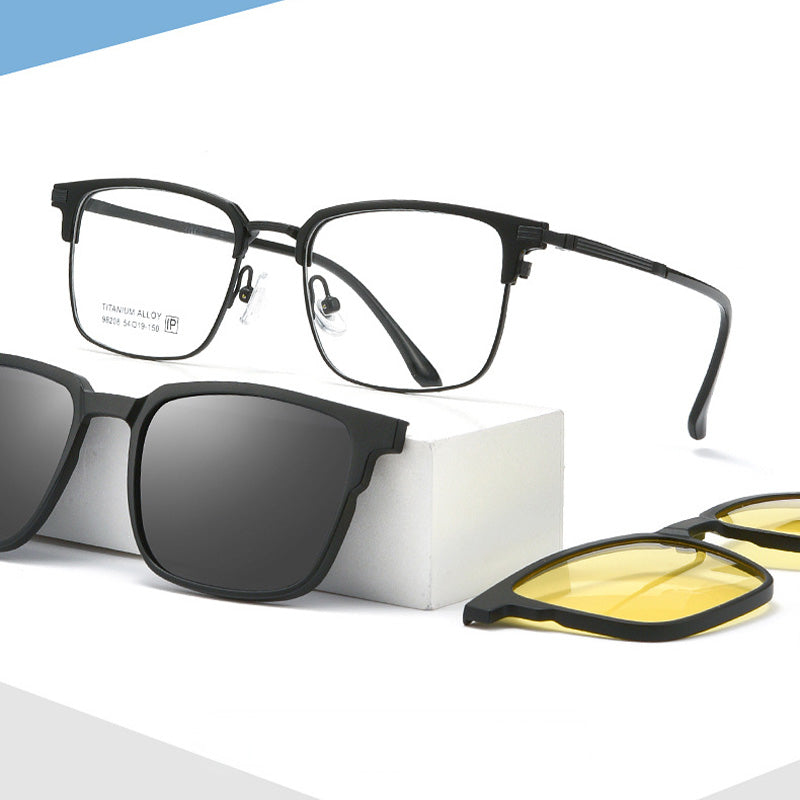 Magnetic Clip On Night Driving Glasses or Sunglasses or Prescription Eyeglasses 98208X