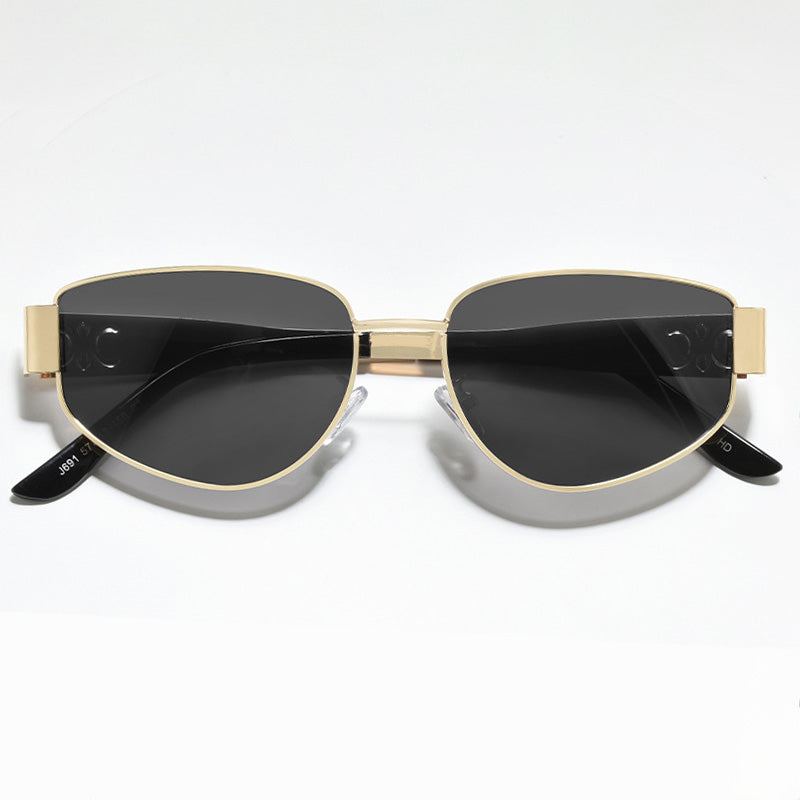 Metal Full Rim Geometric Sunglasses J691