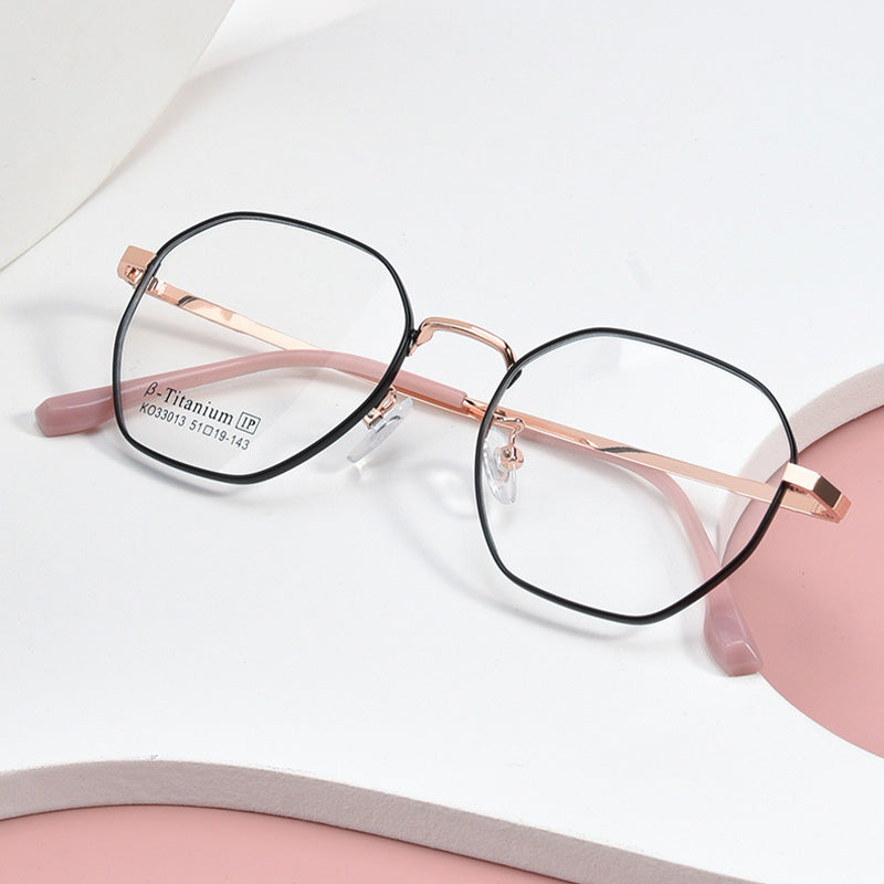 Geometric Metal Full Rim Prescription Glasses Spectacles Frames KO33013K