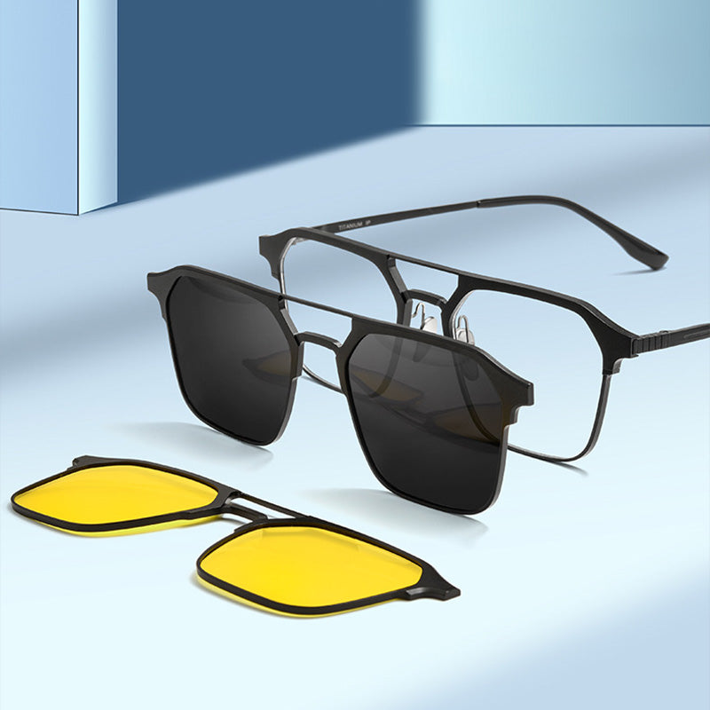 Magnetic Clip On Night Driving Glasses or Sunglasses are made of aluminum-magnesium alloy. 9910