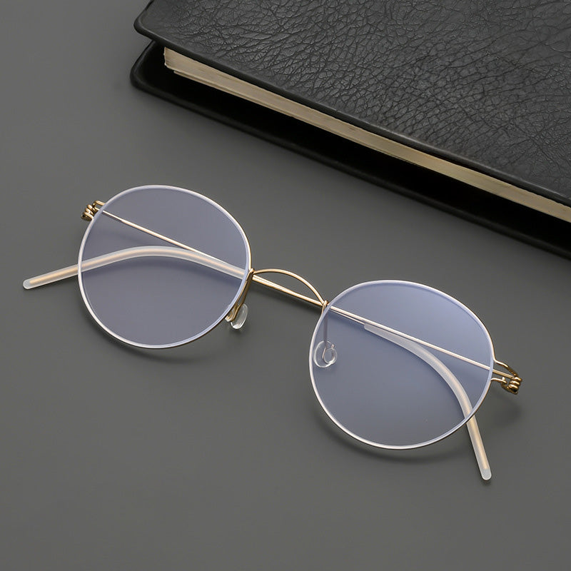 Super Light Oval Titanium Metal Full Rim Prescription Glasses Spectacles Frames Unisex HYD0177Y