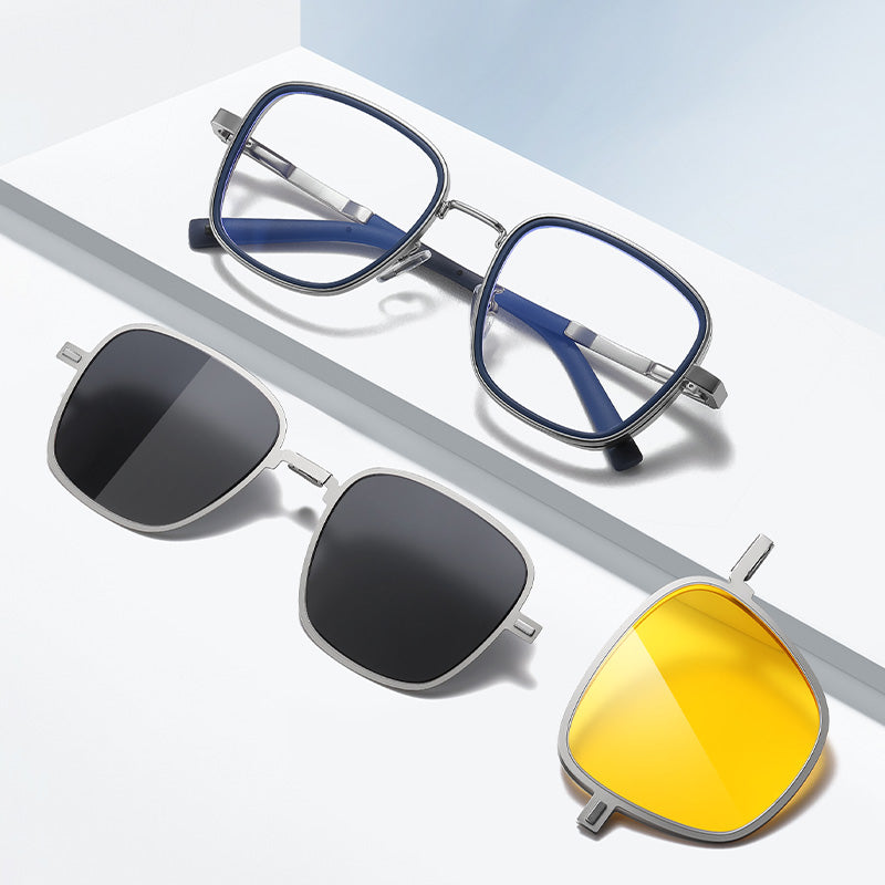 Magnetic Foldable Clip On Night Driving Glasses or Sunglasses or Prescription Eyeglasses 7703