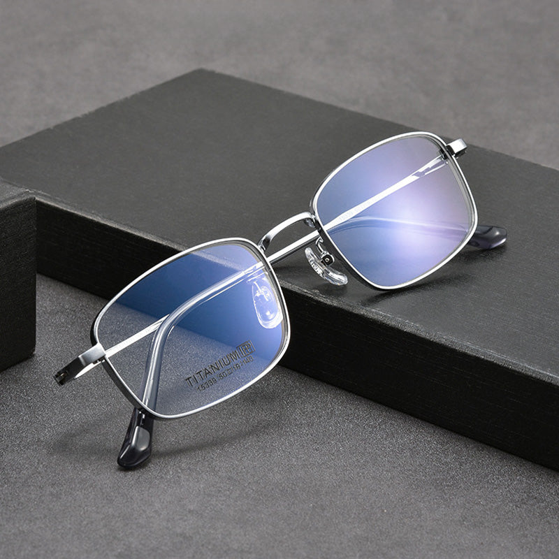Rectangle Metal Full Rim Prescription Glasses Spectacles Frames for Thick Lenses Unisex X15339T
