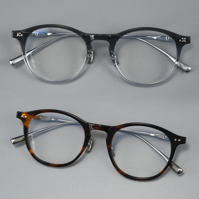 Oval Acetate Titanium Full Rim Prescription Glasses Spectacles Frames M8131S