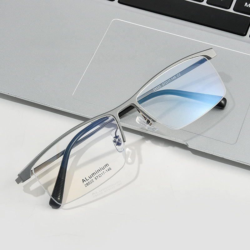 Rectangle Metal Half Rim Prescription Glasses Spectacles Frames Unisex 28522
