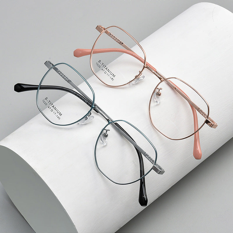 Geometric Full Rim Metal Prescription Spectacles Unisex 1020TH