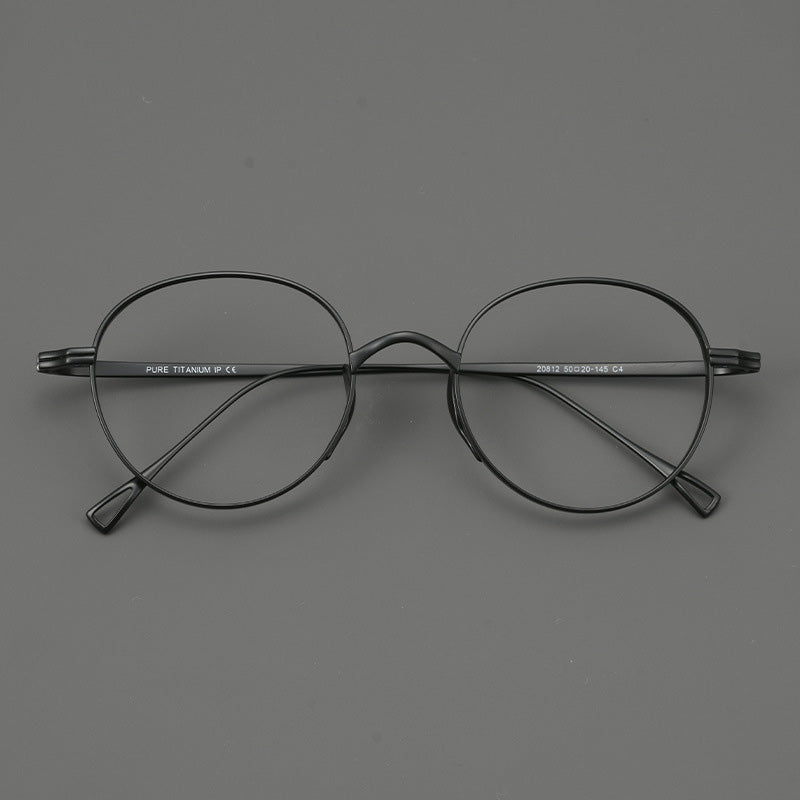 Oval Titanium Full Rim Prescription Eyeglasses Spectacles Frames Suitable For High Myopia 20812Y