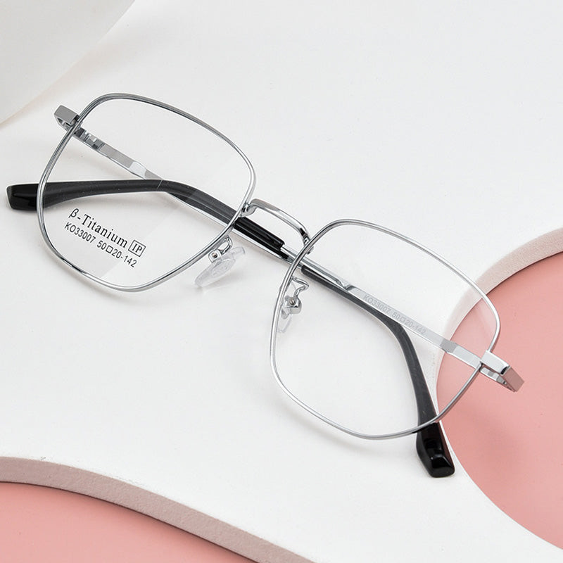 Geometry Metal Full Rim Prescription Glasses Spectacles Frames KO33007K